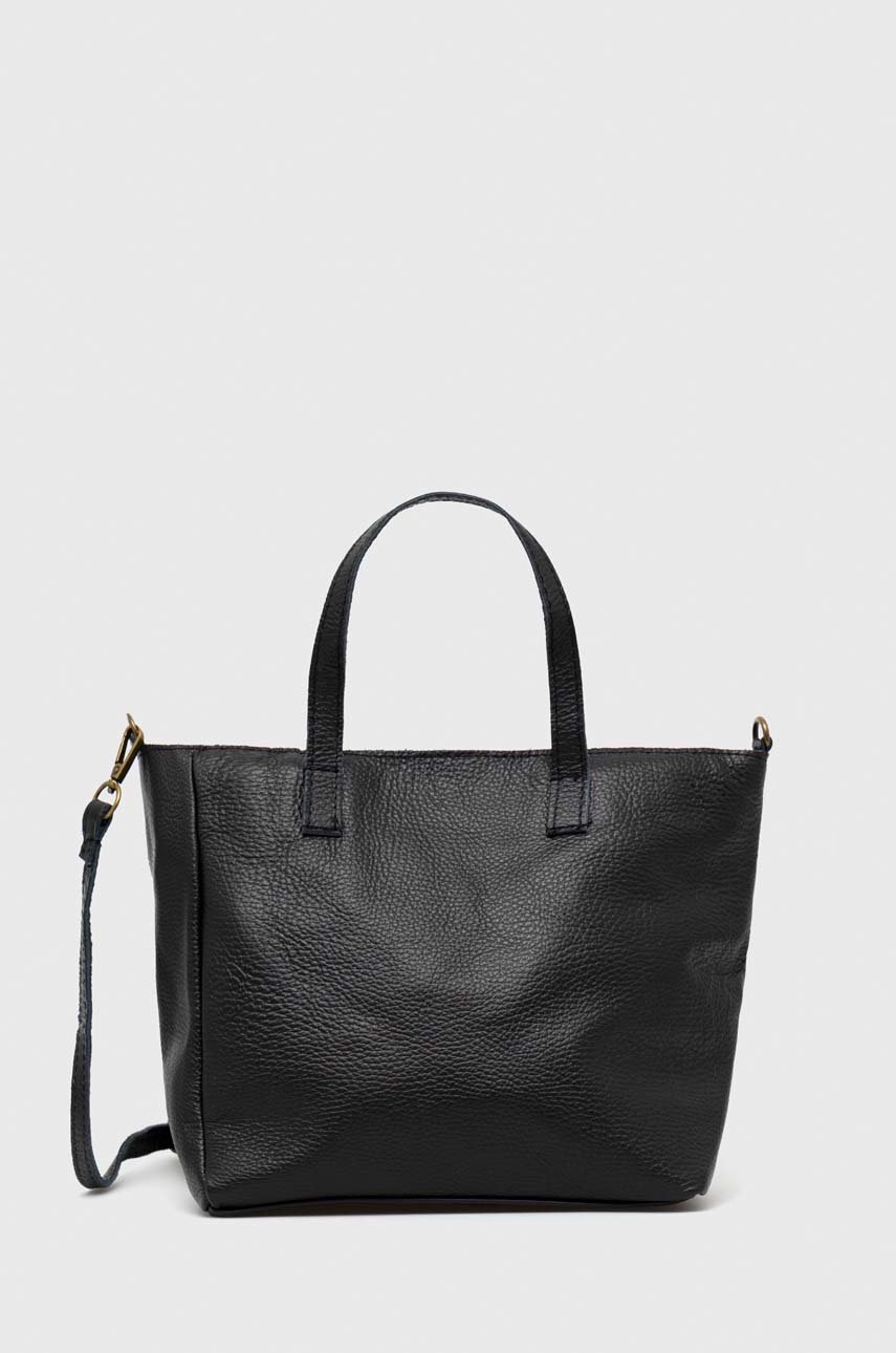 

Кожена чанта Answear Lab в черно, Черен