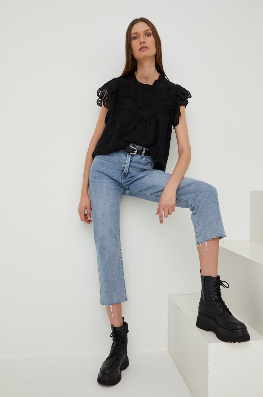 

Хлопковая блузка Answear Lab цвет чёрный