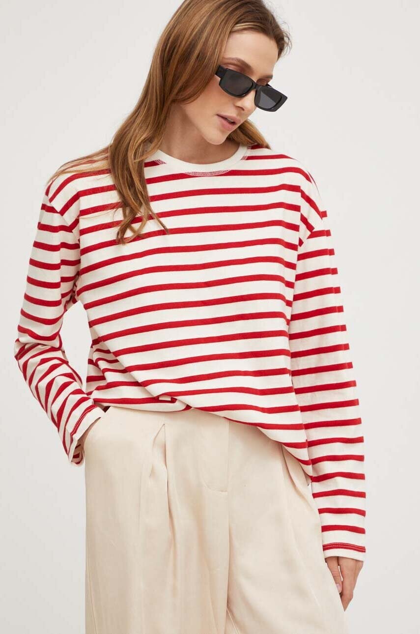 Answear lab longsleeve din bumbac culoarea rosu