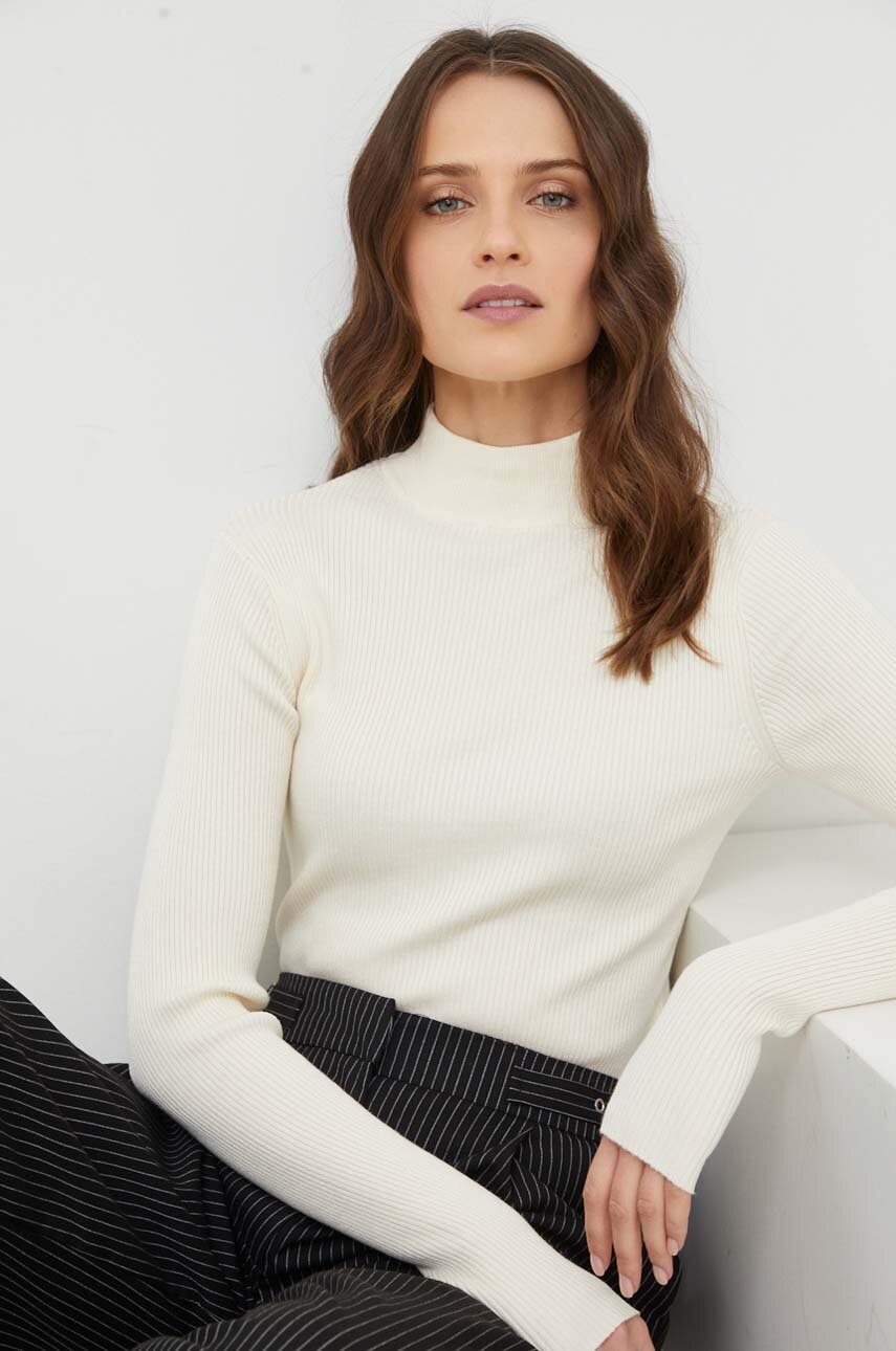 Answear Lab Pulover Culoarea Alb, Light, Cu Turtleneck