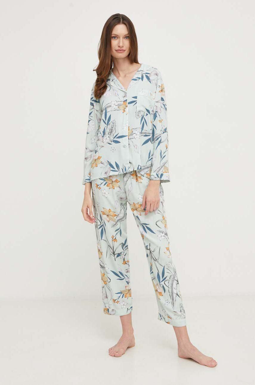 Answear Lab pijama femei, culoarea turcoaz