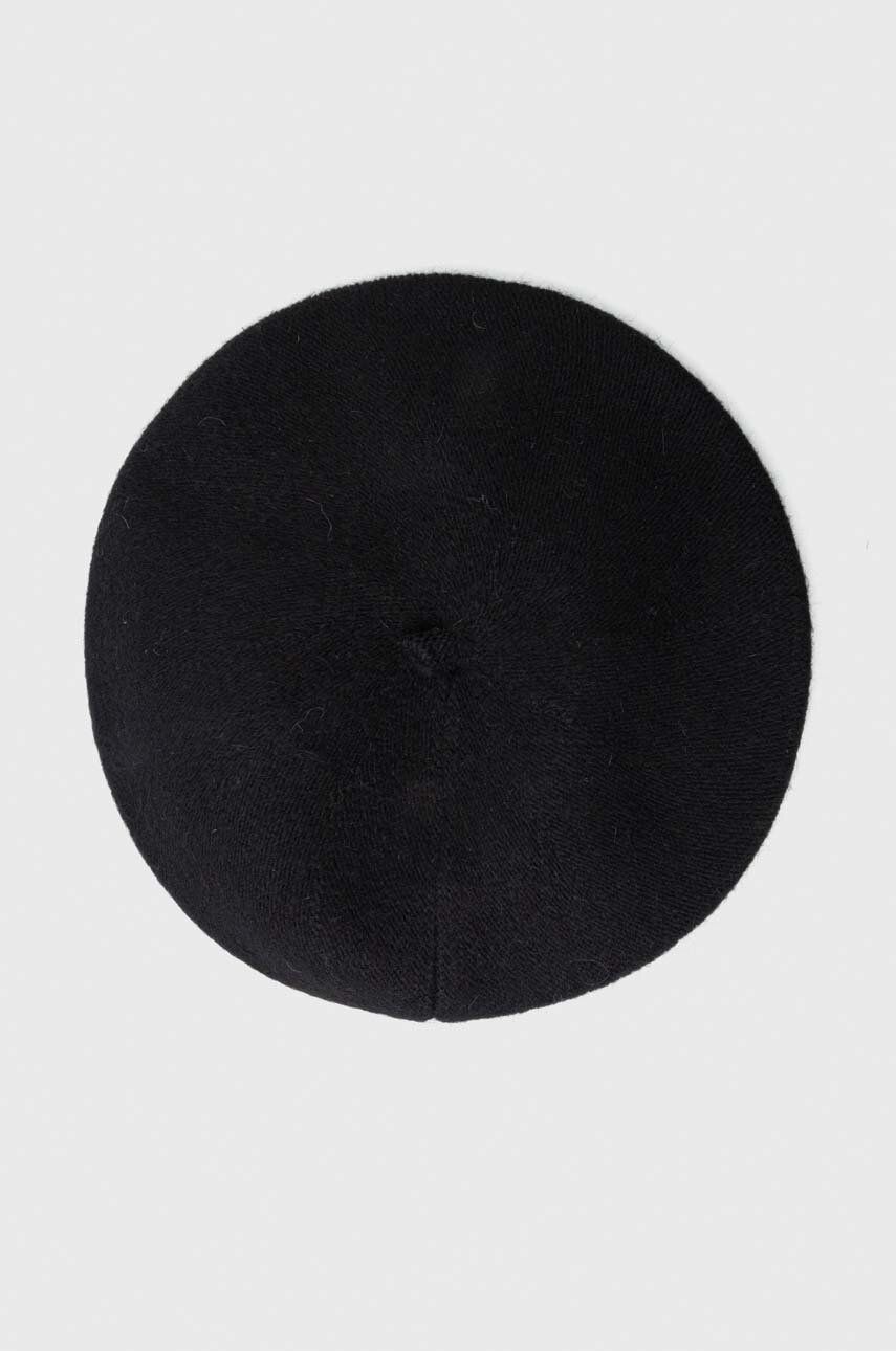 Vlněný baret Answear Lab černá barva, vlněný - černá - 50 % Vlna