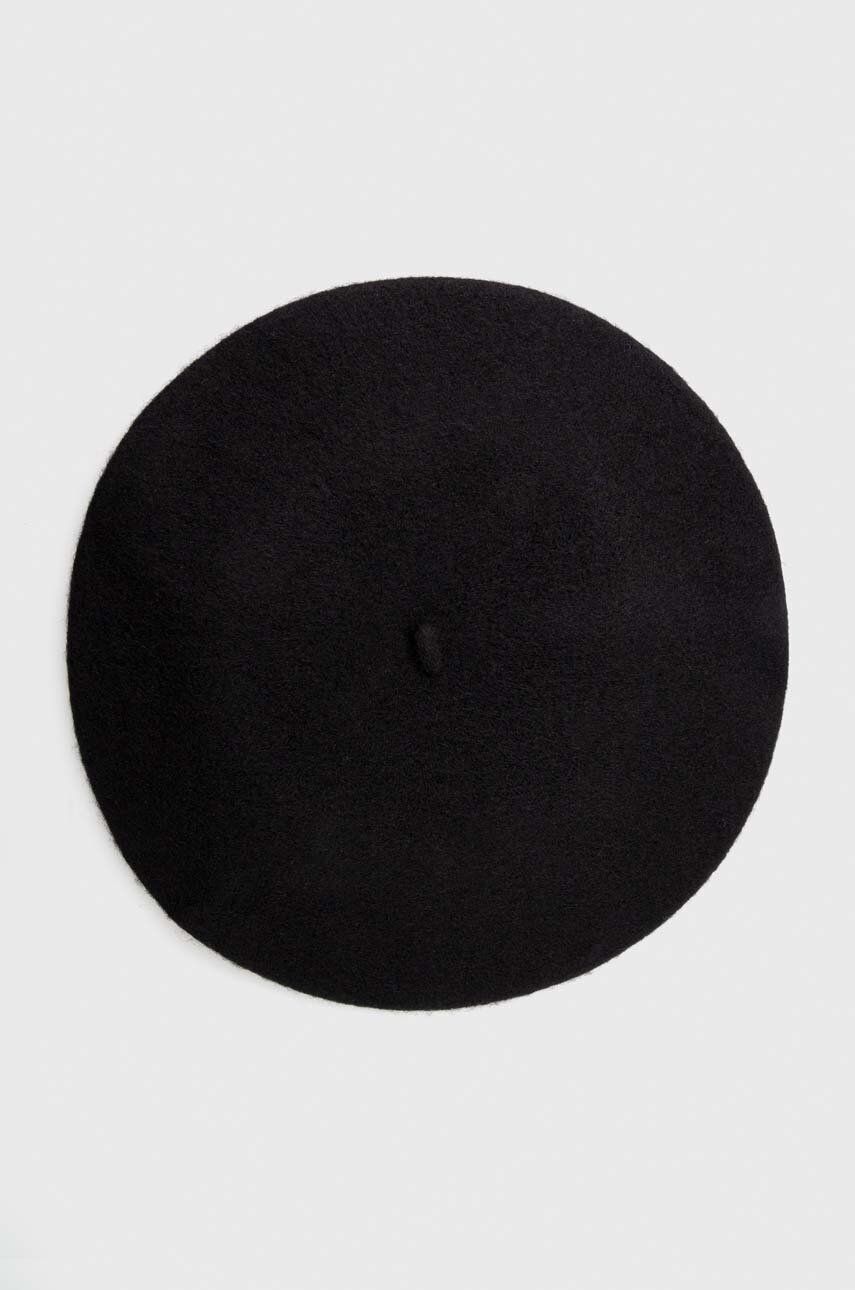 Levně Vlněný baret Answear Lab černá barva, vlněný