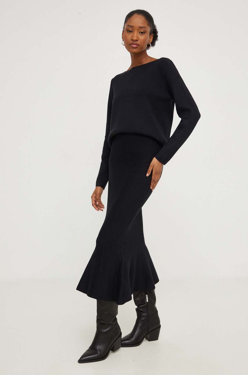 Levně Komplet - svetr a sukně Answear Lab černá barva