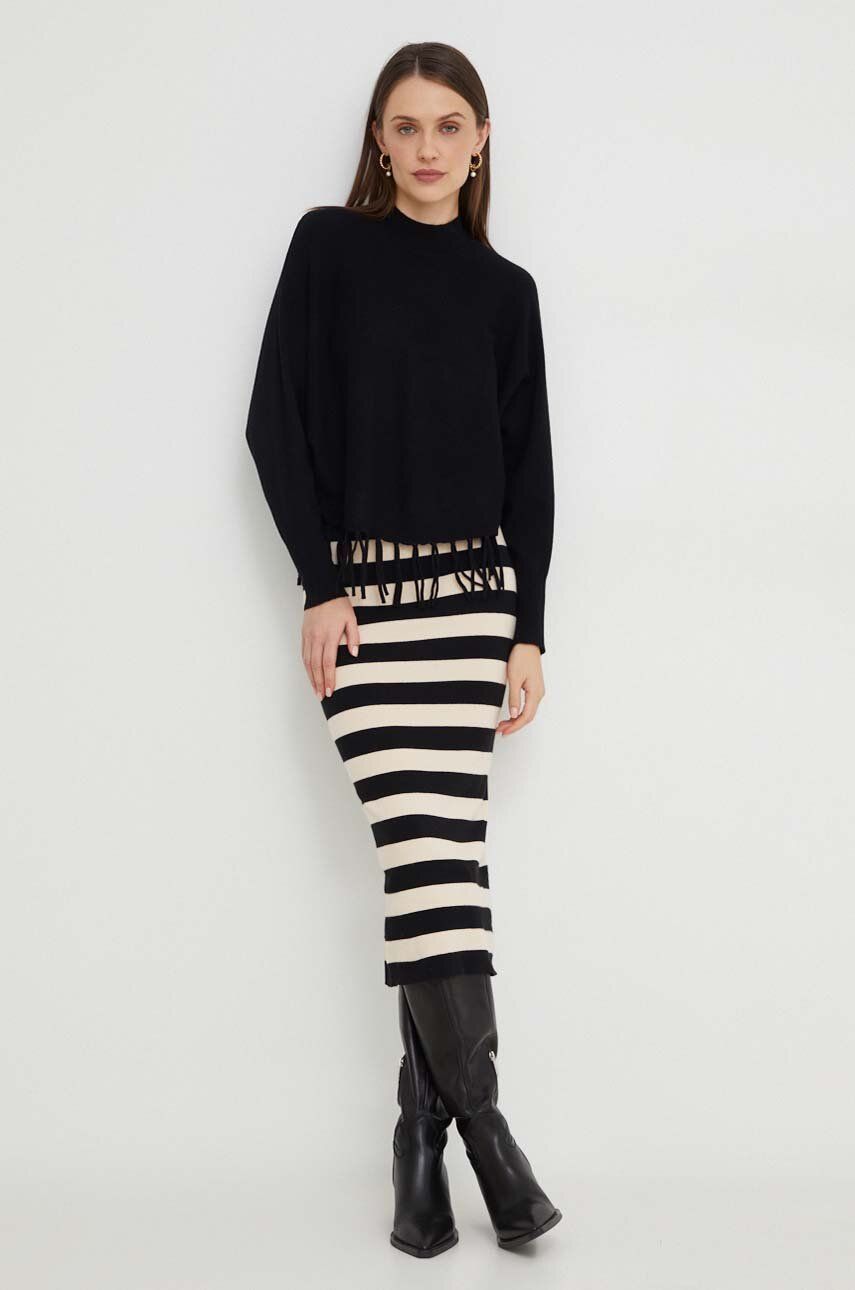 Levně Komplet - svetr a sukně Answear Lab černá barva
