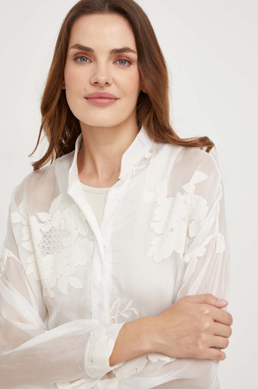 Košile Answear Lab dámská, bílá barva, relaxed - bílá -  100 % Polyester
