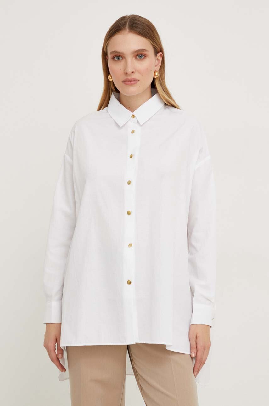 

Хлопковая рубашка Answear Lab женская цвет белый relaxed классический воротник