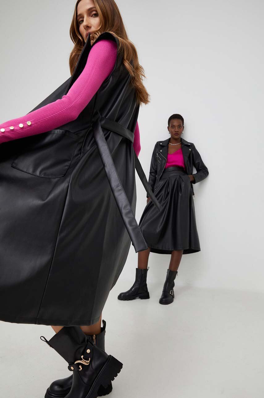 Answear Lab vesta X limited collection NO SHAME femei, culoarea negru, de tranzitie, desfacut