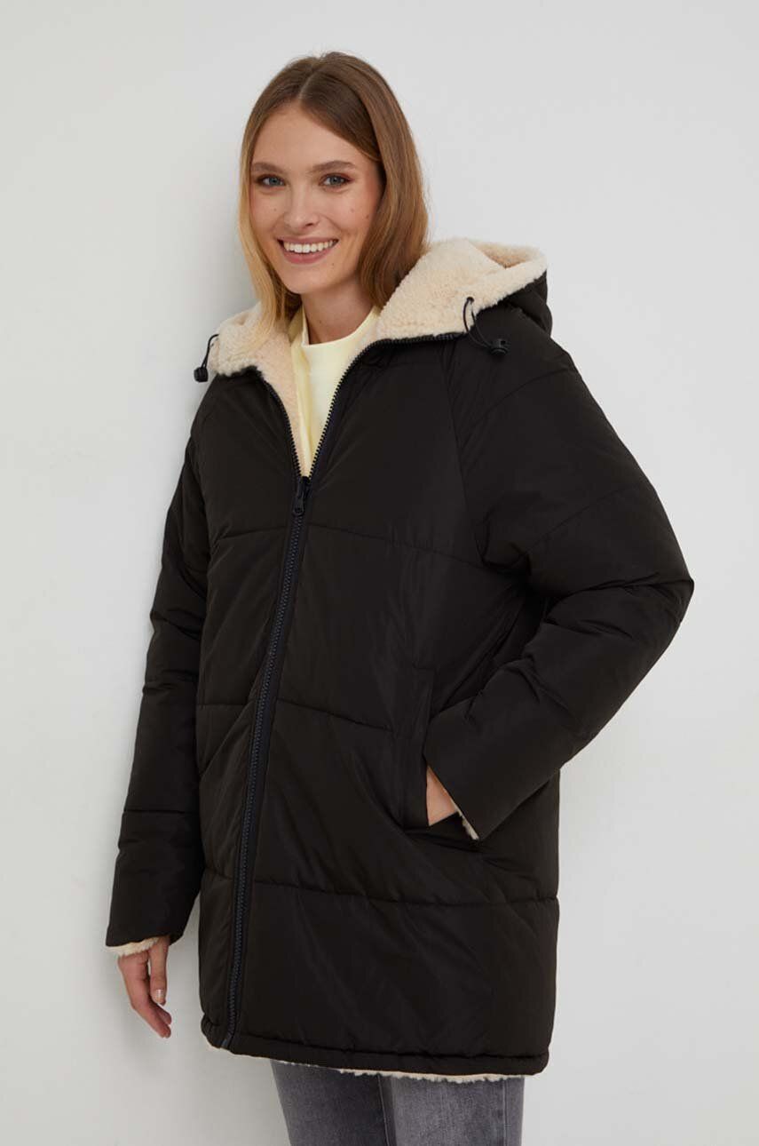 Oboustranná bunda Answear Lab dámská, černá barva, zimní, dwustronny - černá - 100 % Polyester