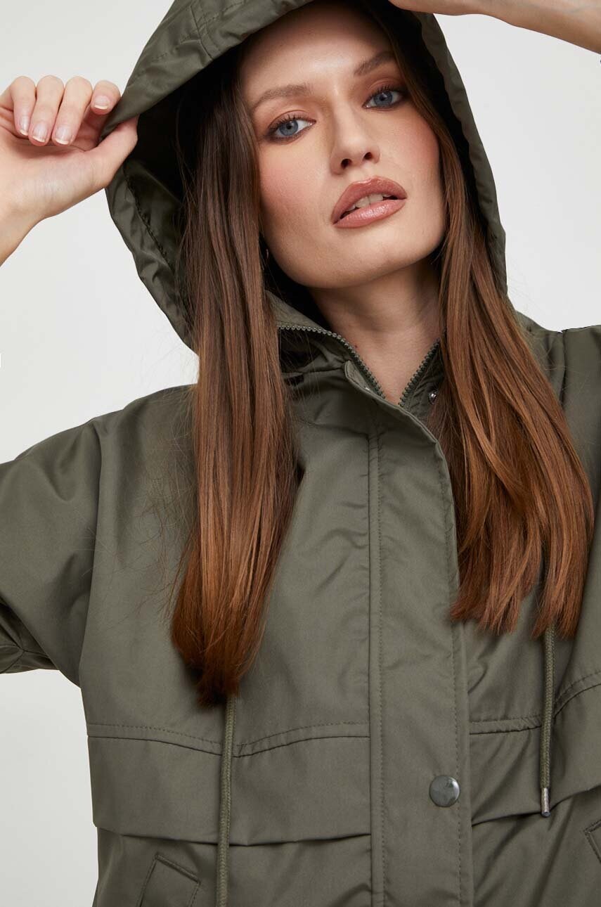 

Куртка Answear Lab жіноча колір зелений перехідна oversize