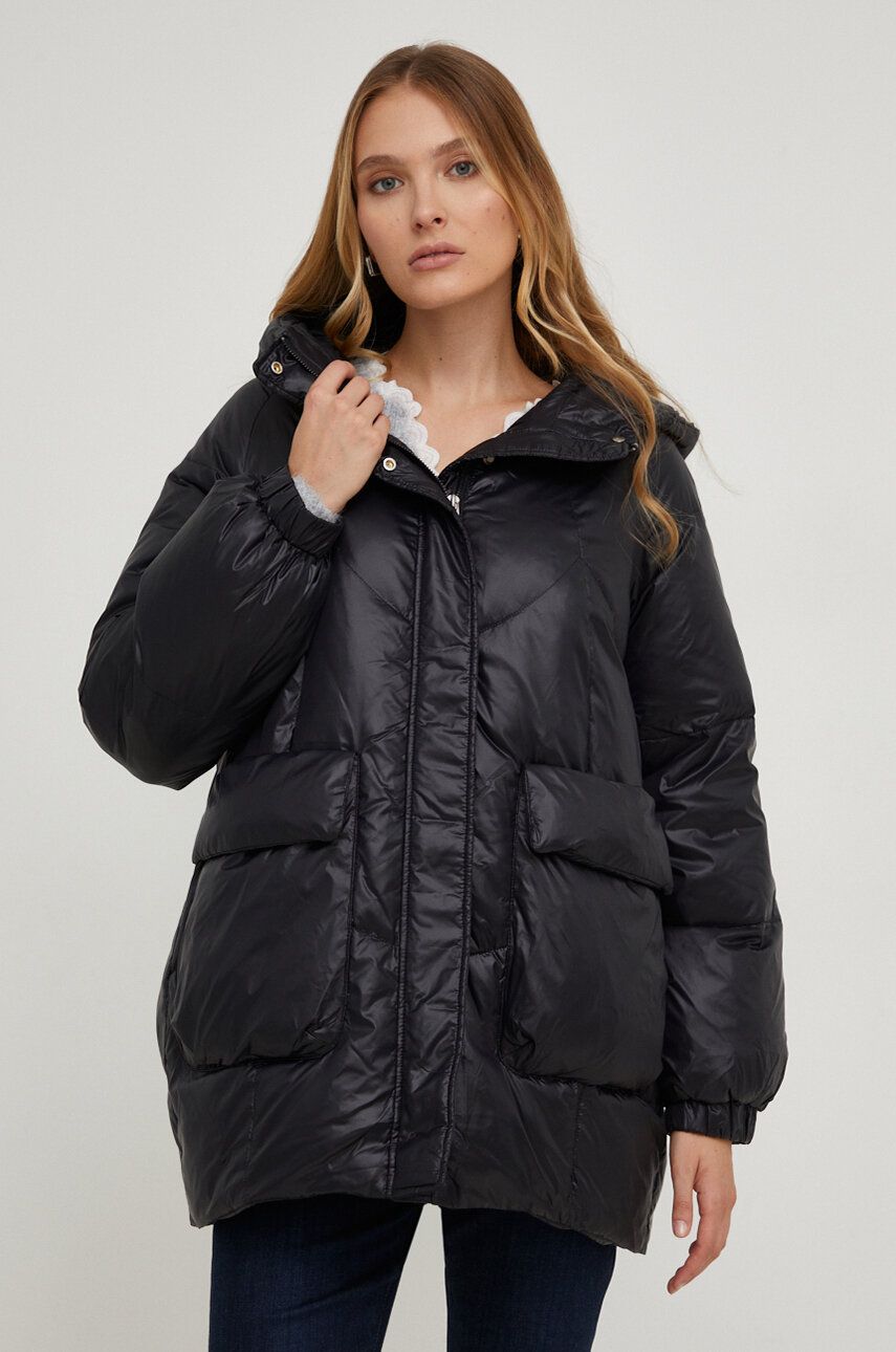 Péřová bunda Answear Lab dámská, černá barva, zimní - černá - Hlavní materiál: 100 % Polyamid P
