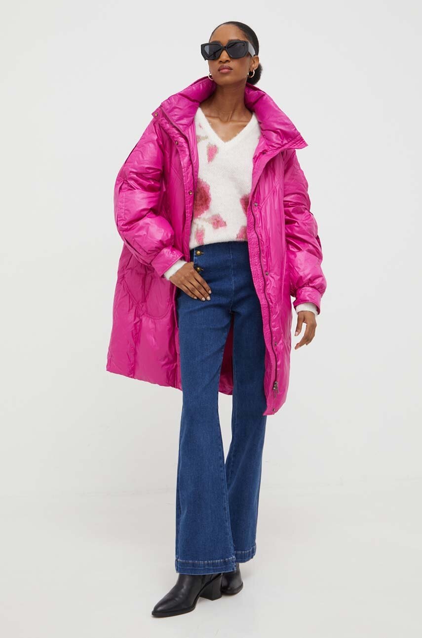 

Куртка Answear Lab женская цвет розовый зимняя oversize