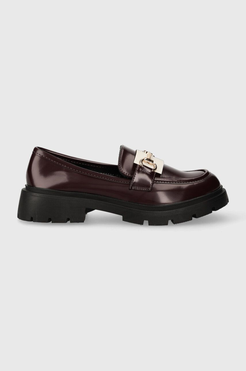 Answear Lab Mocasini Femei, Culoarea Bordo, Cu Platforma