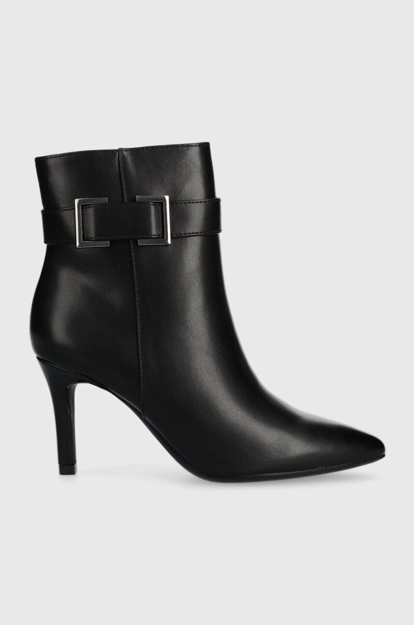 Členkové topánky Answear Lab dámske, čierna farba, na vysokom podpätku, jemne zateplené
