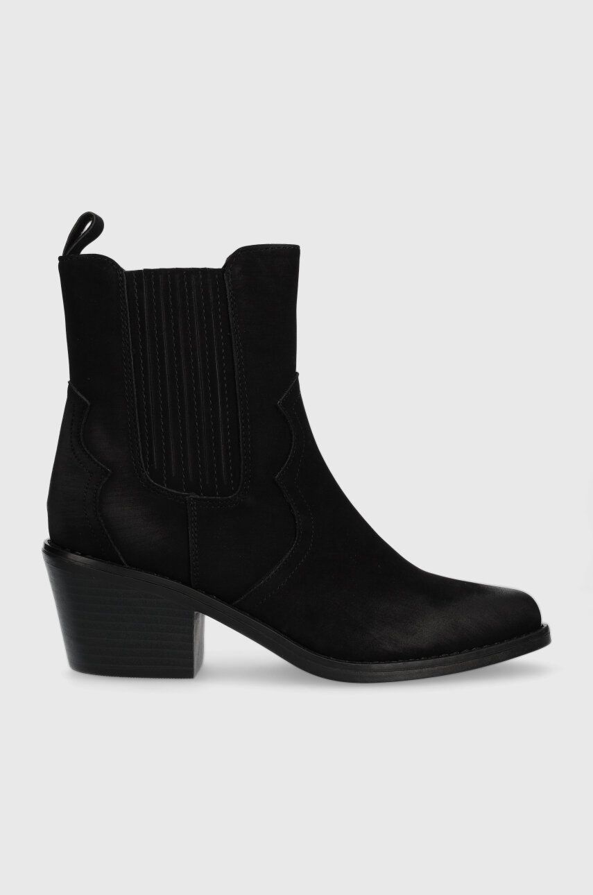 Levně Westernové boty Answear Lab dámské, černá barva, na podpatku, zateplené
