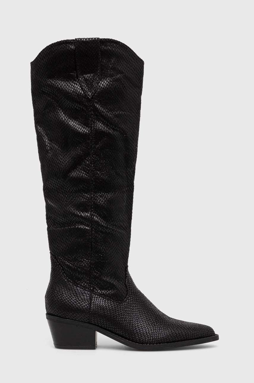 Answear Lab cizme femei, culoarea negru, cu toc drept - Shop