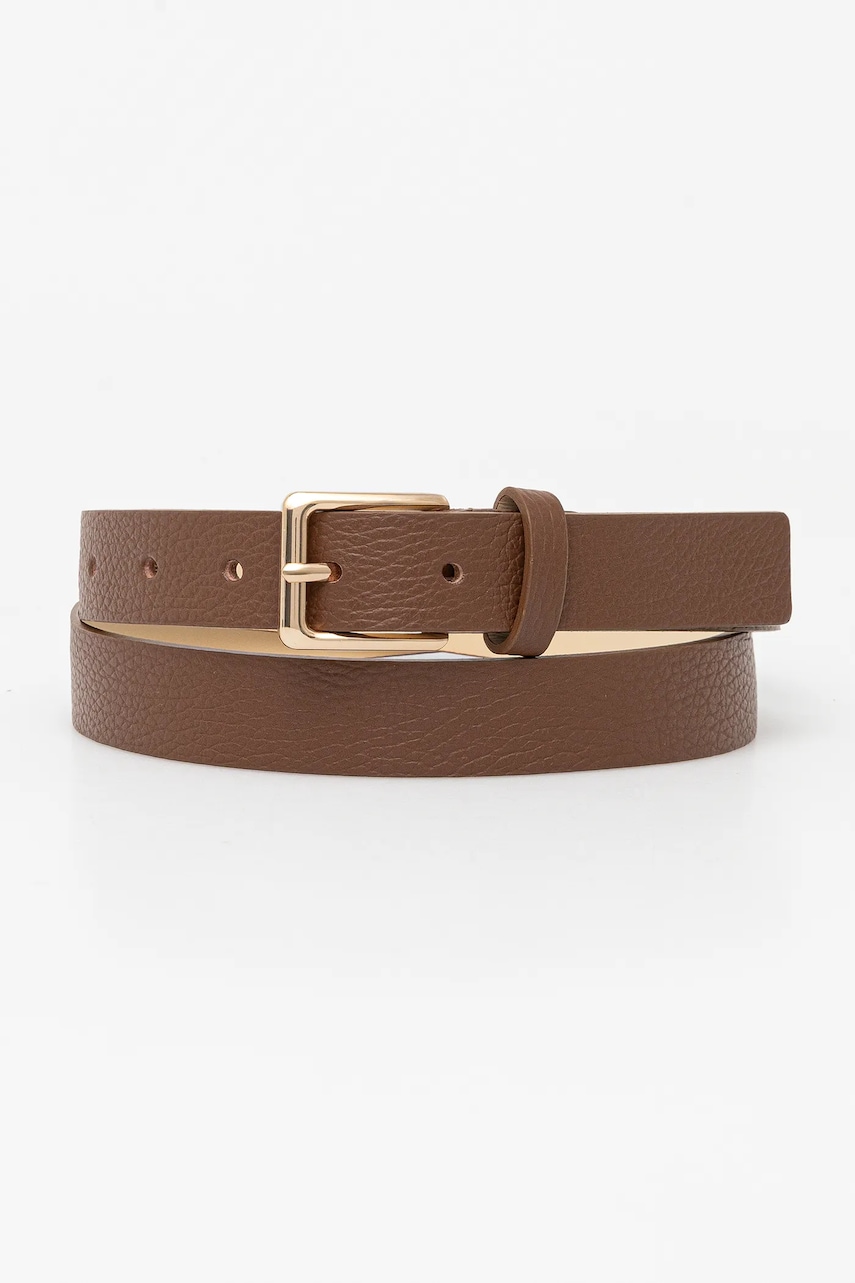 Answear Lab curea de piele culoarea bej