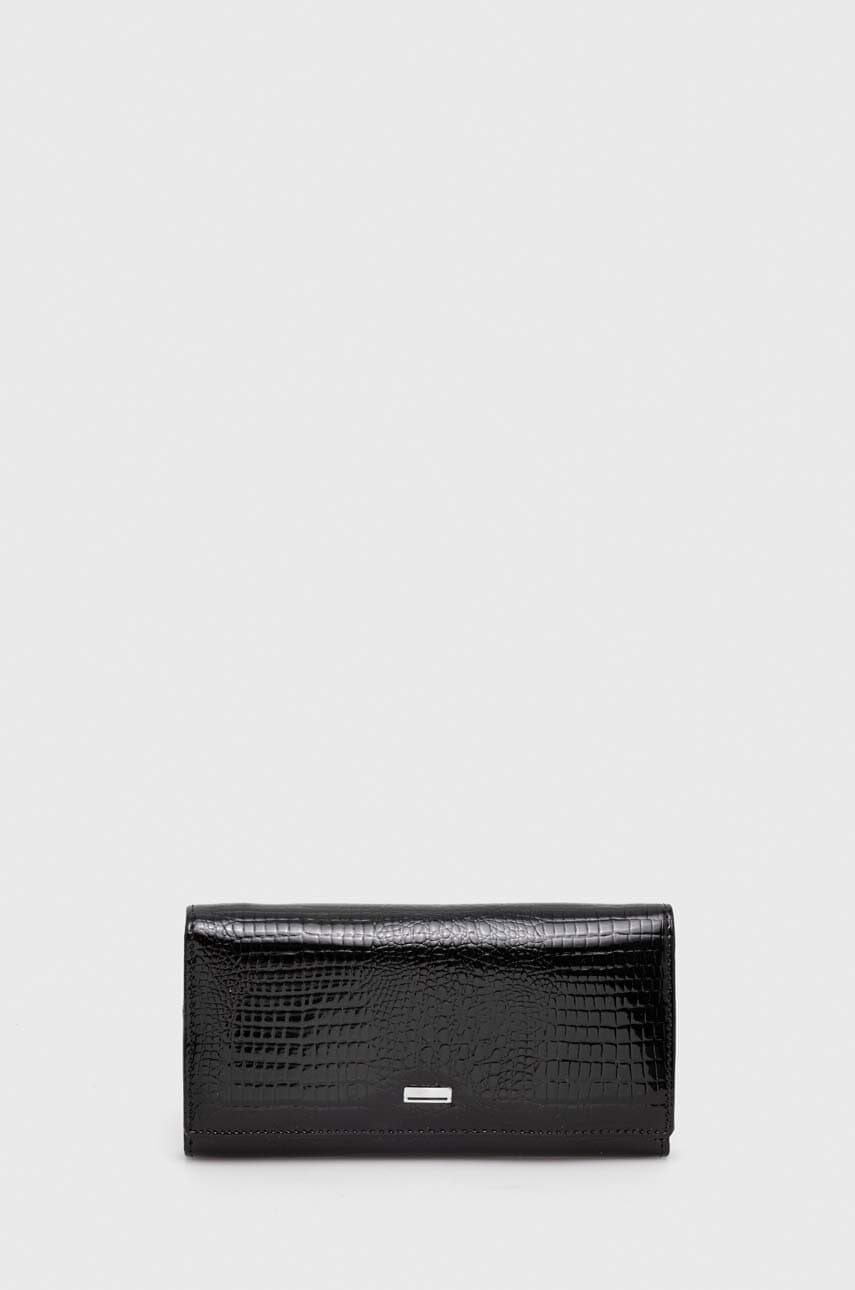 Answear Lab portofel de piele femei, culoarea negru