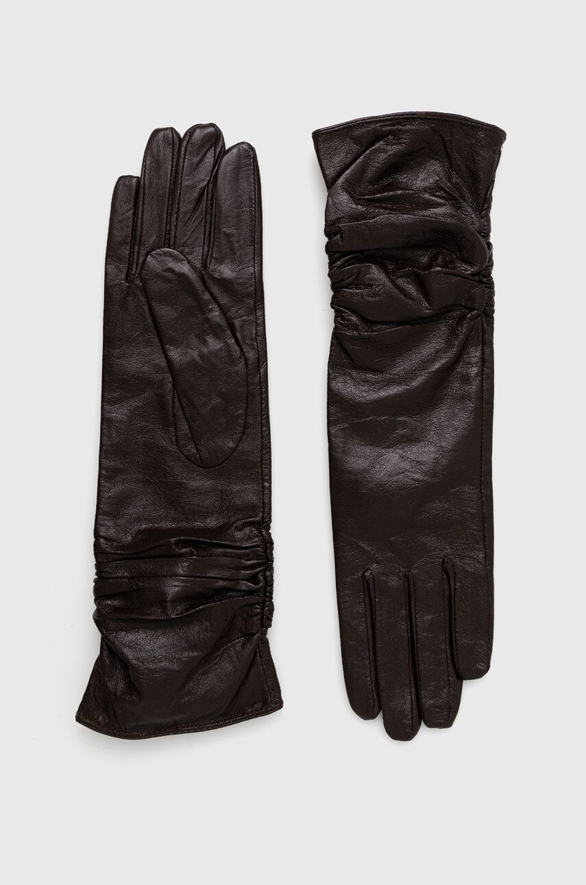 E-shop Kožené rukavice Answear Lab dámské, hnědá barva