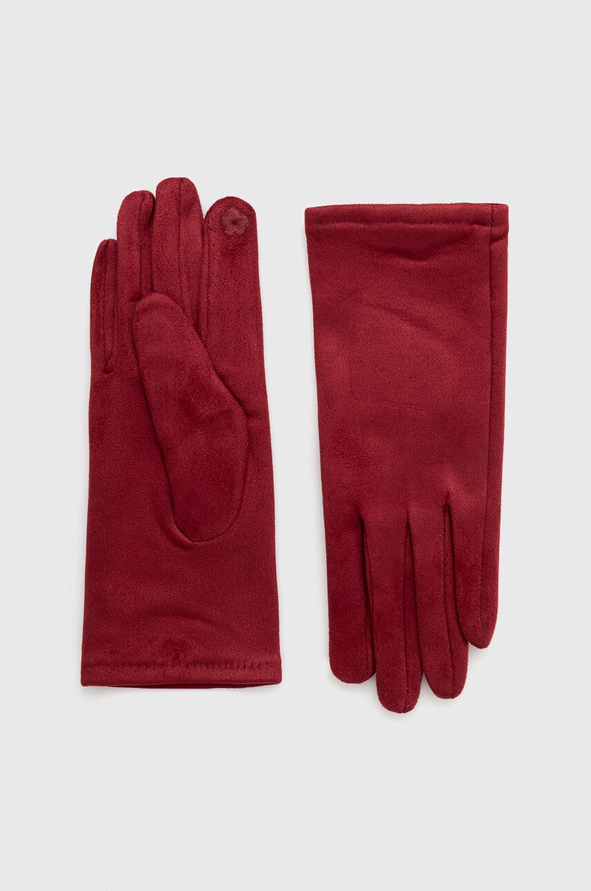 Rukavice Answear Lab dámské, vínová barva - burgundské - 70 % Polyester