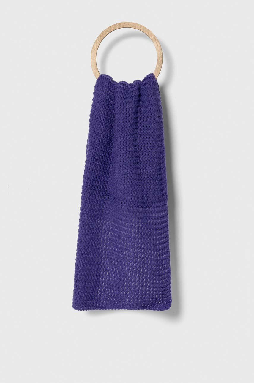 Answear Lab esarfa de lana culoarea violet, neted