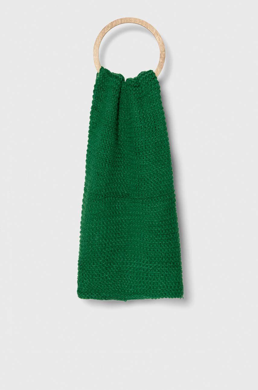 Answear Lab esarfa de lana culoarea verde, neted
