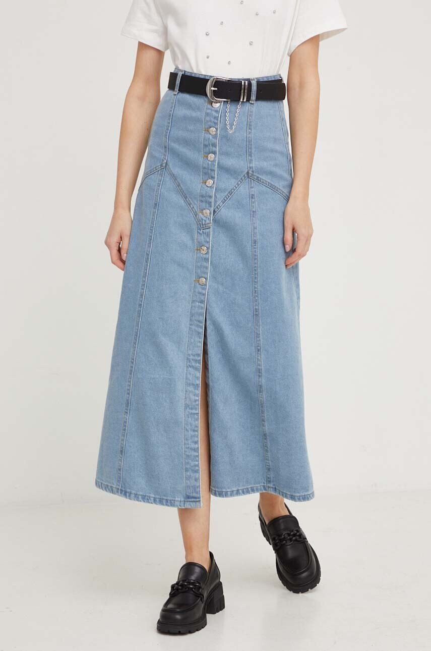 

Джинсовая юбка Answear Lab maxi прямая