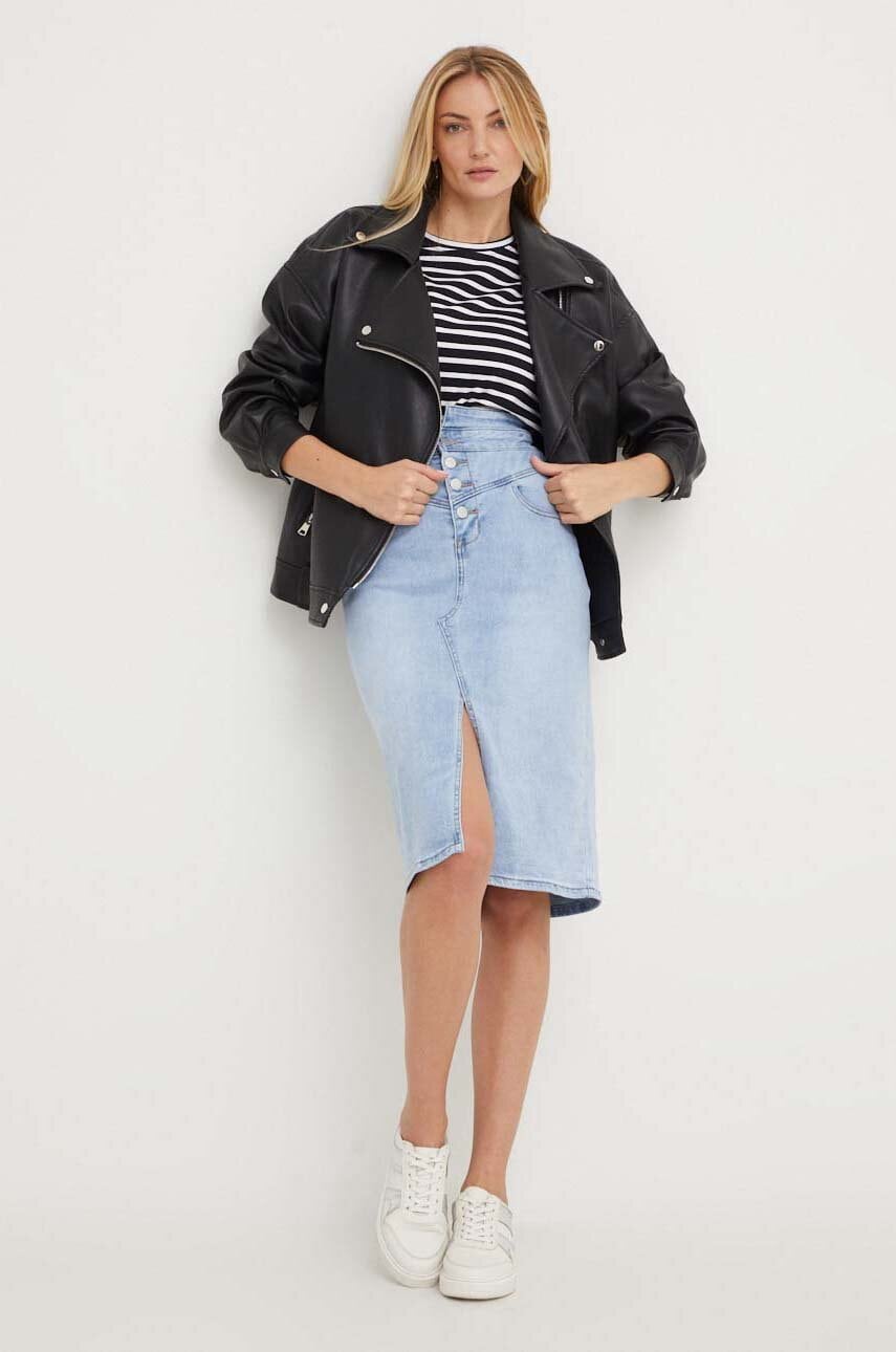 Answear lab fusta jeans midi, creion