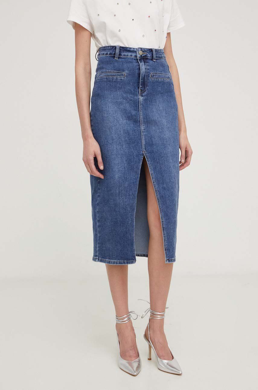 Answear Lab Fusta Jeans Midi, Creion