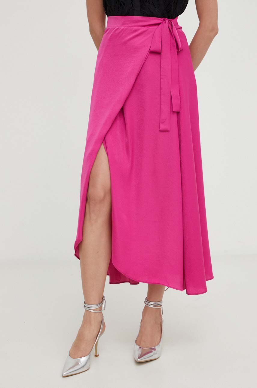Sukně Answear Lab růžová barva, maxi - růžová -  Hlavní materiál: 65 % Polyester