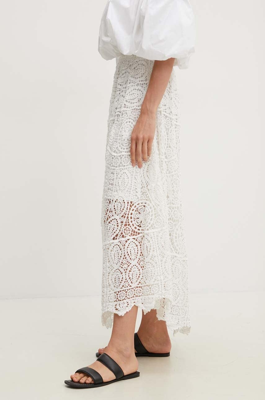 Answear Lab fustă din bumbac culoarea alb, mini, evazati