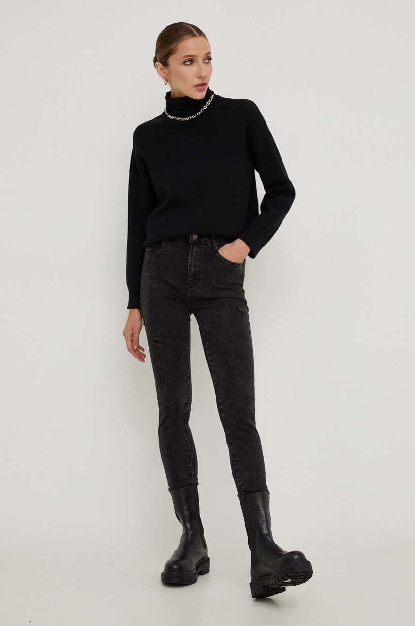 Answear Lab jeansi Push Up femei, culoarea negru