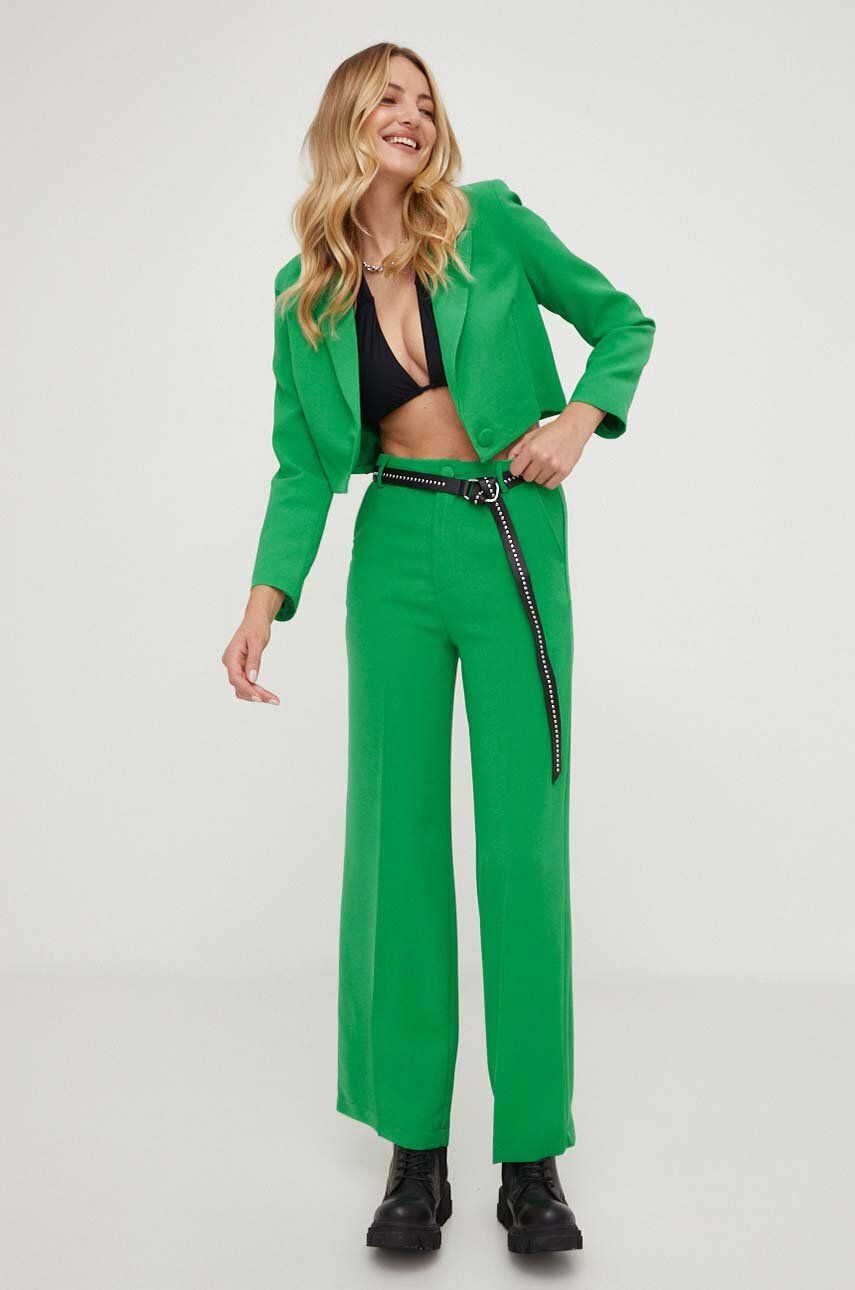 Answear Lab pantaloni femei, culoarea verde, drept, high waist image11