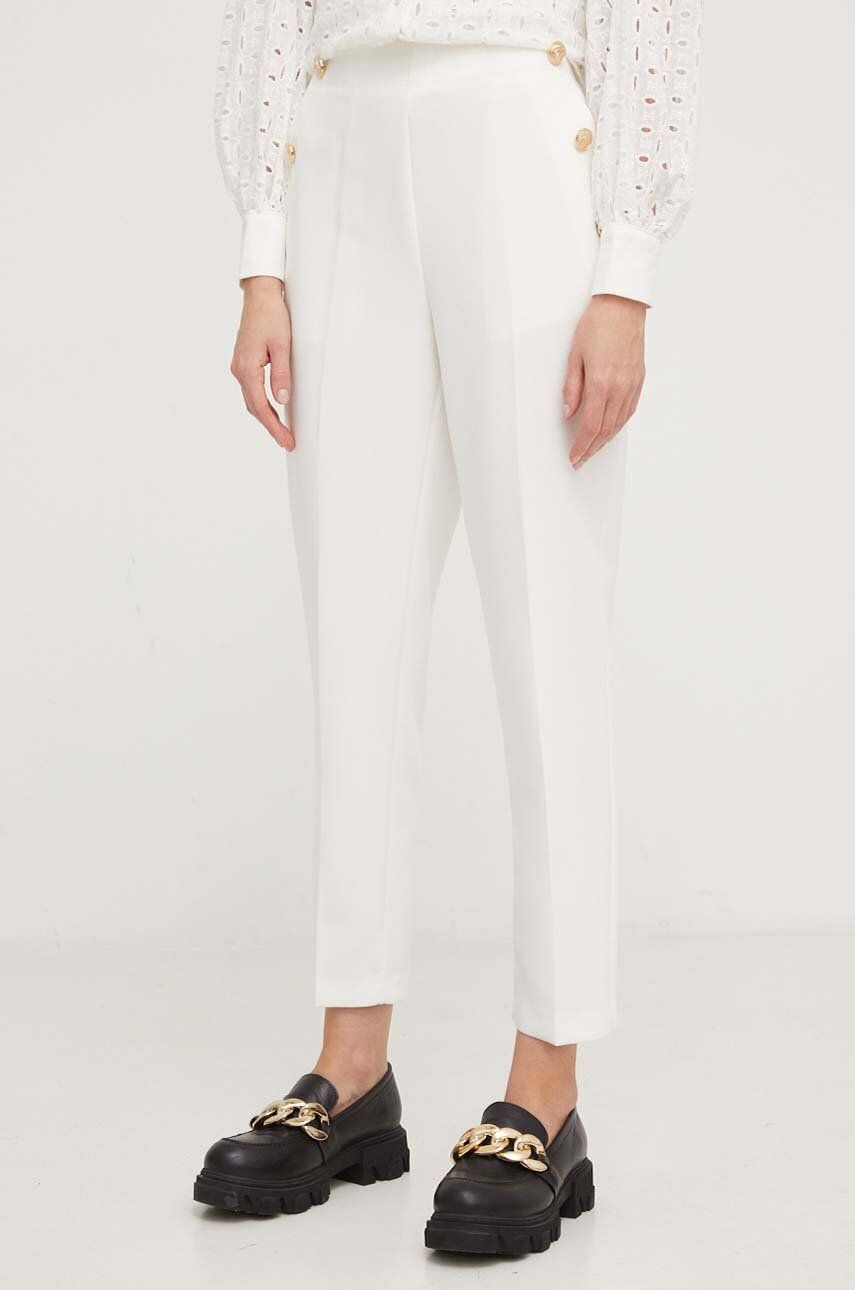 Answear Lab Pantaloni Femei, Culoarea Alb, Drept, High Waist