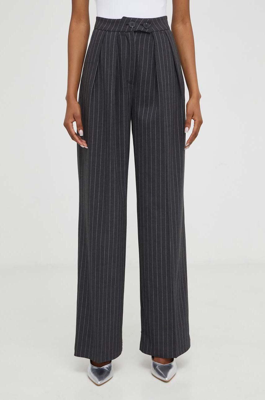 Answear Lab pantaloni X limited collection NO SHAME femei, culoarea gri, drept, high waist