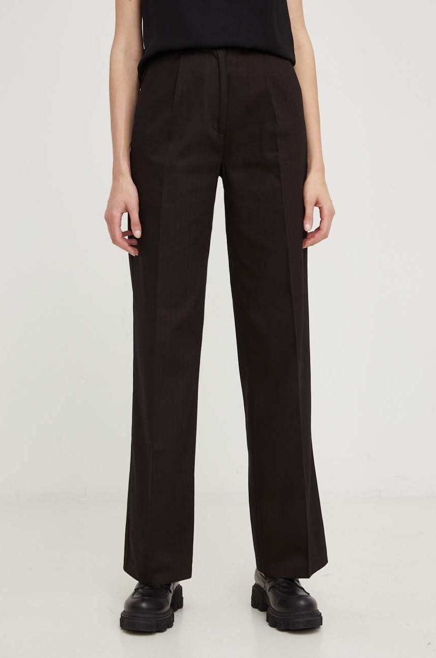Answear Lab pantaloni X limited collection NO SHAME femei, culoarea negru, lat, high waist