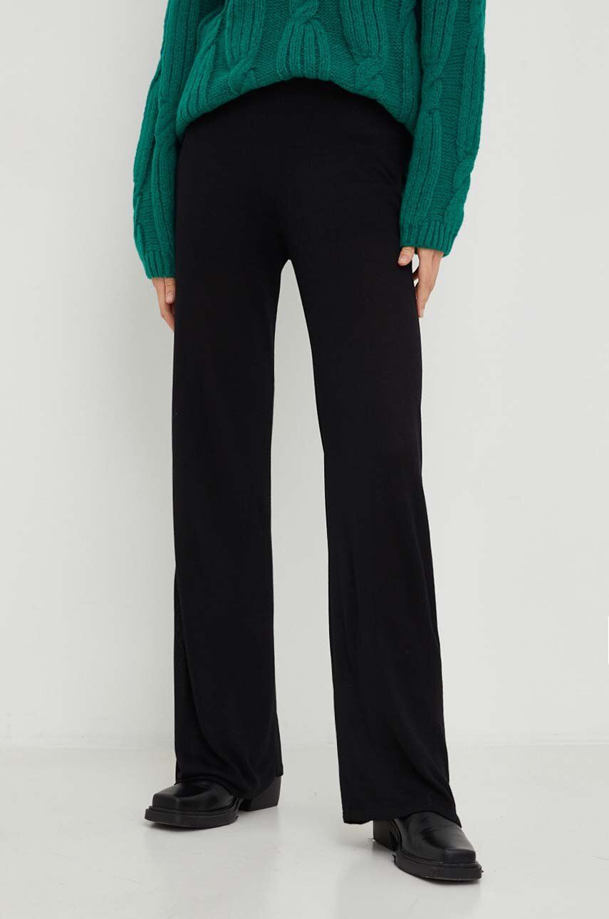 Answear Lab pantaloni femei, culoarea negru, drept, high waist Answear