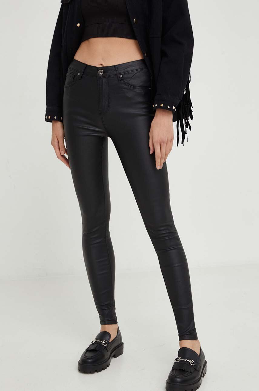 Answear Lab pantaloni femei, culoarea negru, mulata, medium waist Answear