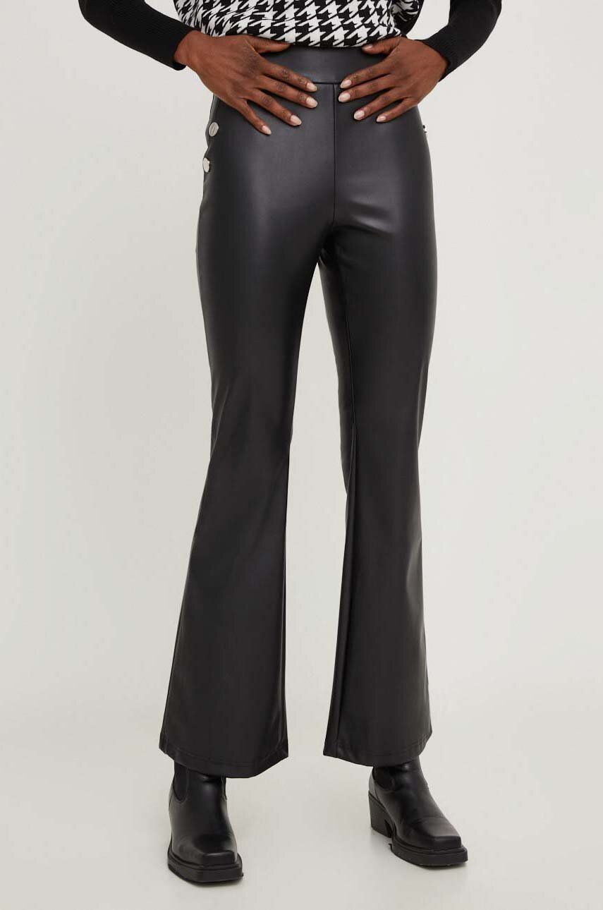 Kalhoty Answear Lab X limited collection NO SHAME dámské, černá barva, zvony, high waist - černá - 1