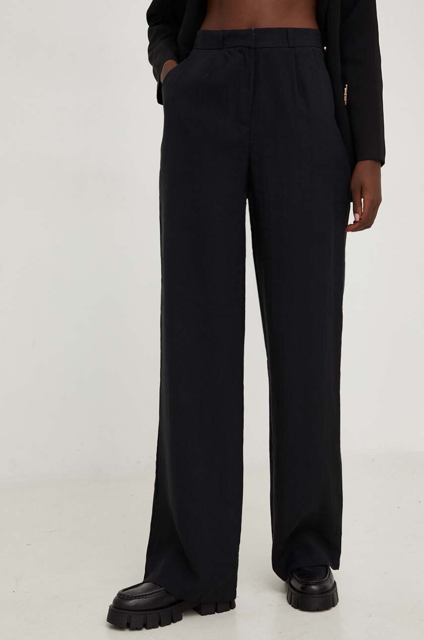 Answear Lab pantaloni X limited collection NO SHAME femei, culoarea negru, lat, high waist