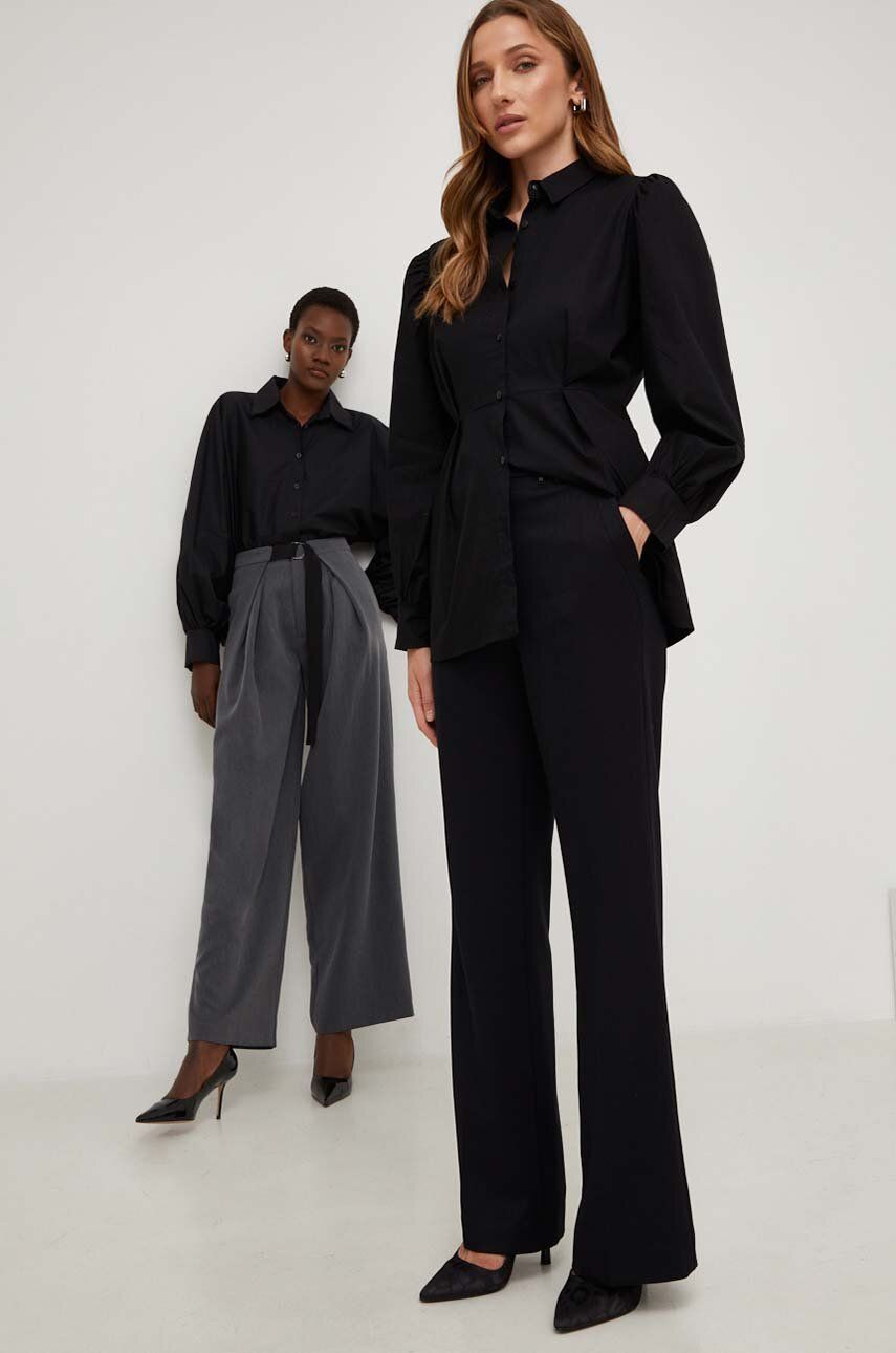 E-shop Kalhoty Answear Lab X limited collection NO SHAME dámské, černá barva, jednoduché, high waist
