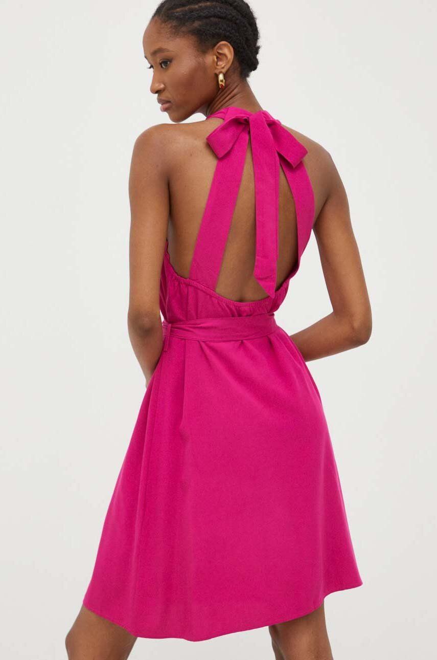 Answear Lab rochie culoarea roz, mini, drept