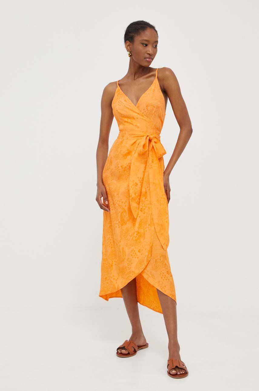 Answear Lab rochie culoarea portocaliu, mini, drept
