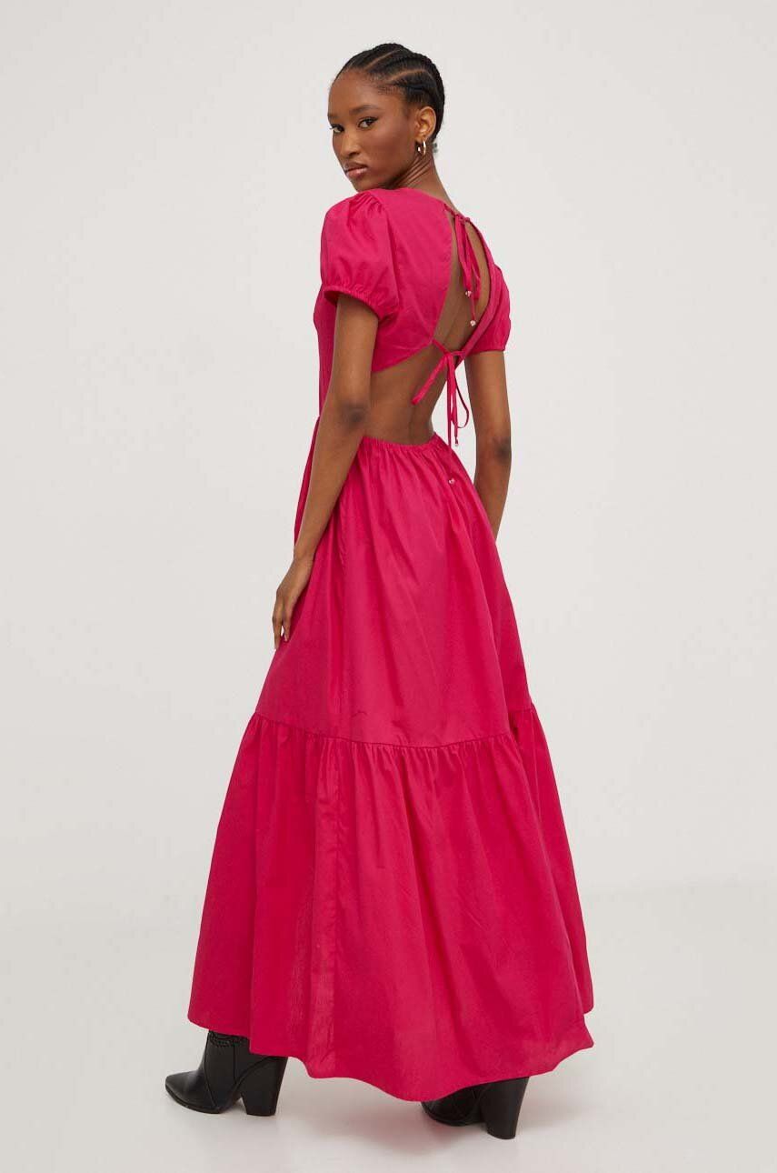 Bavlněné šaty Answear Lab růžová barva, maxi - růžová -  100 % Bavlna