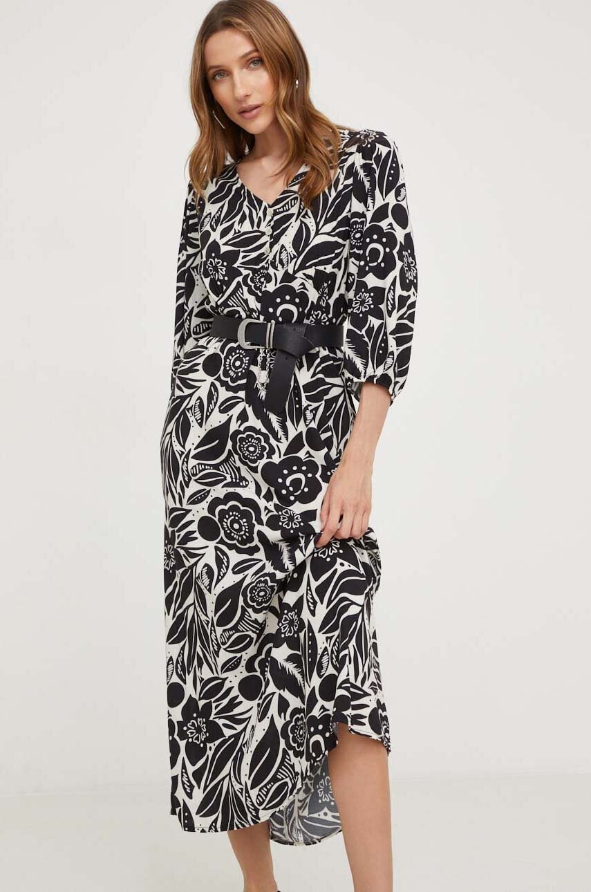 Answear Lab rochie culoarea alb, maxi, evazati - WZ23 SUD09U 00X F1 Answear Lab rochie culoarea alb, maxi, evazati