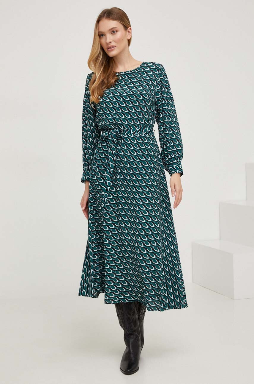 Answear Lab rochie culoarea verde, midi, evazati