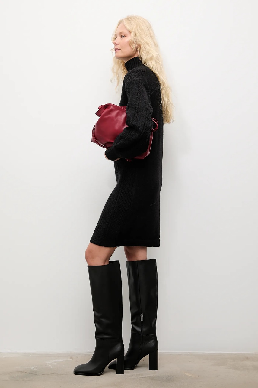 Платье с кашемиром Answear.LAB цвет чёрный mini прямая