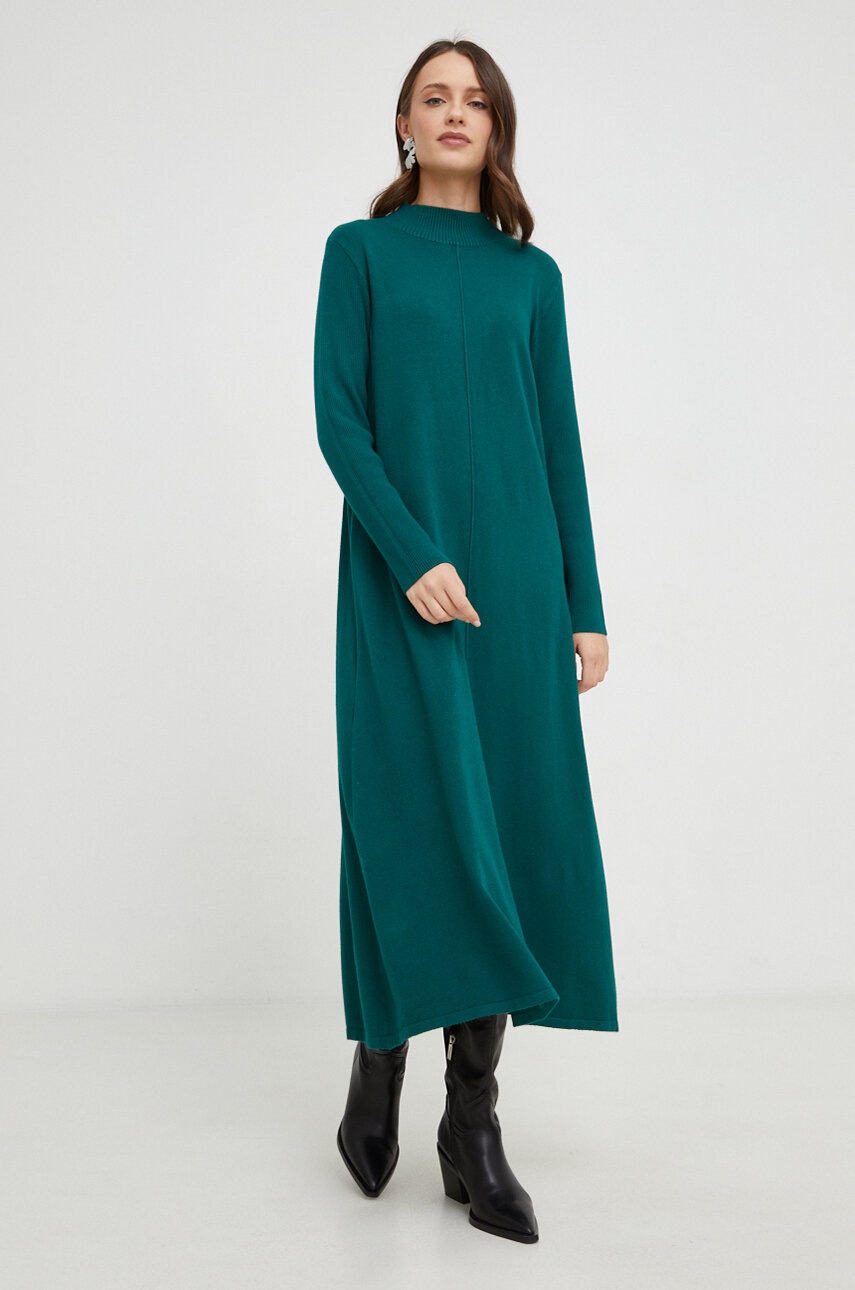 Answear Lab Rochie Culoarea Verde, Midi, Drept