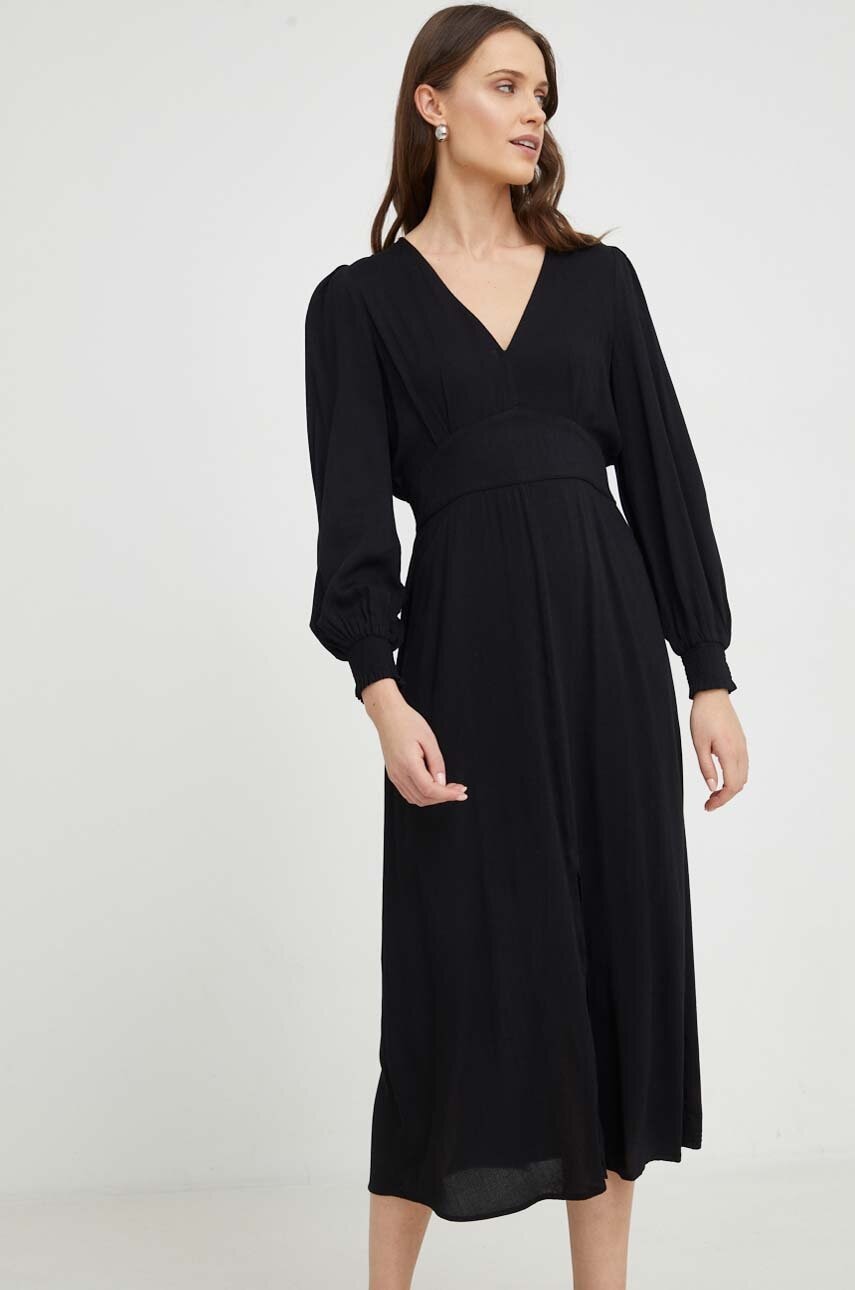 Answear Lab rochie culoarea negru, maxi, evazati