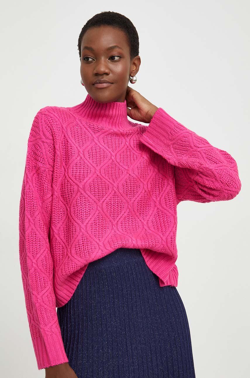 Answear Lab pulover femei, culoarea rosu, cu turtleneck